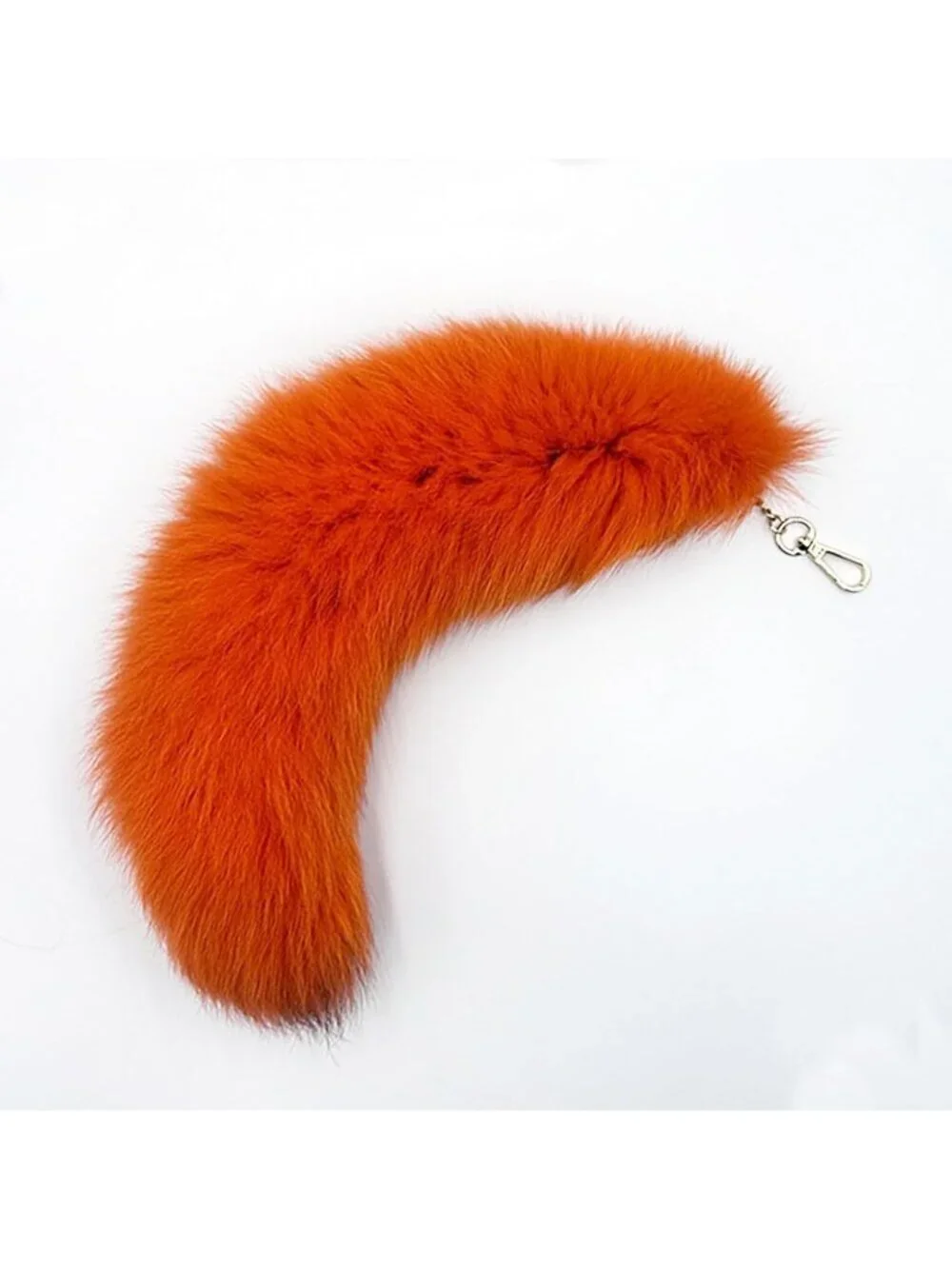 Women's Orange Pendant Cosplay Costume Halloween Furry Tails Keychain Handbag